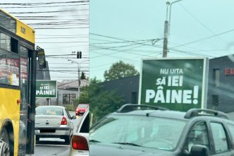 Ploiești, reclamă, banner publicitar, nu uita să iei pâine, la ce face reclamă, campanie publicitară