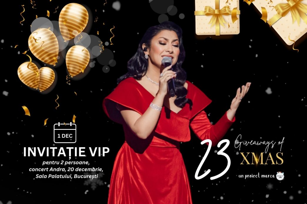 2 invitații VIP la Concert Andra - Vis de Crăciun, 20 decembrie (1 decembrie) 2 Andra, concert, invitație VIP, 20 decembrie