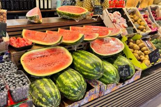 pepene roșu, extrasezon, luna ianuarie, preț, Piața Artizante, 19 lei, kilogram pepene roșu, felie pepene, raion fructe