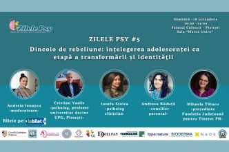 Zilele Psy, conferință adolescență, educație parentală, relația părinte-profesor, dezvoltare emoțională copii, sănătate mintală copii, educație școlară, Ploiești, 18 octombrie