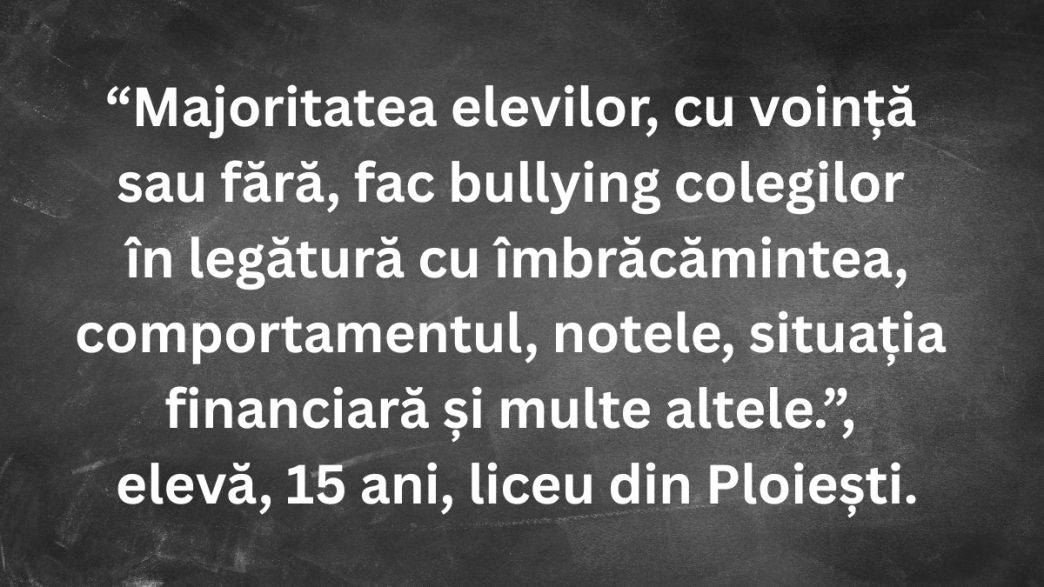 Mărturia unei eleve de 15 ani din Ploiești: “Când mă vedeau pe hol, strigau c***ă și arătau spre mine” 2 mărturie, elevă, liceu, 15 ani, Ploiești, discriminare, bullying