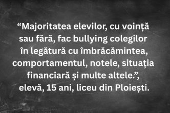 mărturie, elevă, liceu, 15 ani, Ploiești, discriminare, bullying