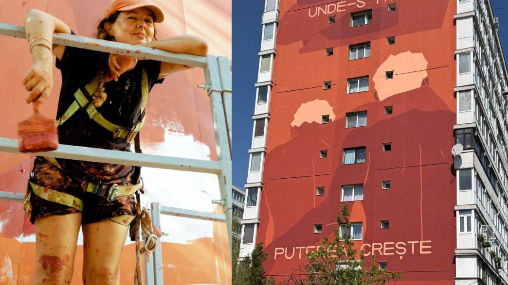 Muralul din Ploiești "Unde-s mulți, puterea crește", criticat public. Ce a vrut să transmită Elléna Lourens 2 Elléna Lourens, Ploiești, pictură murală, bloc 137, Artown Now, pictură controversată, mesaj pictură, cover