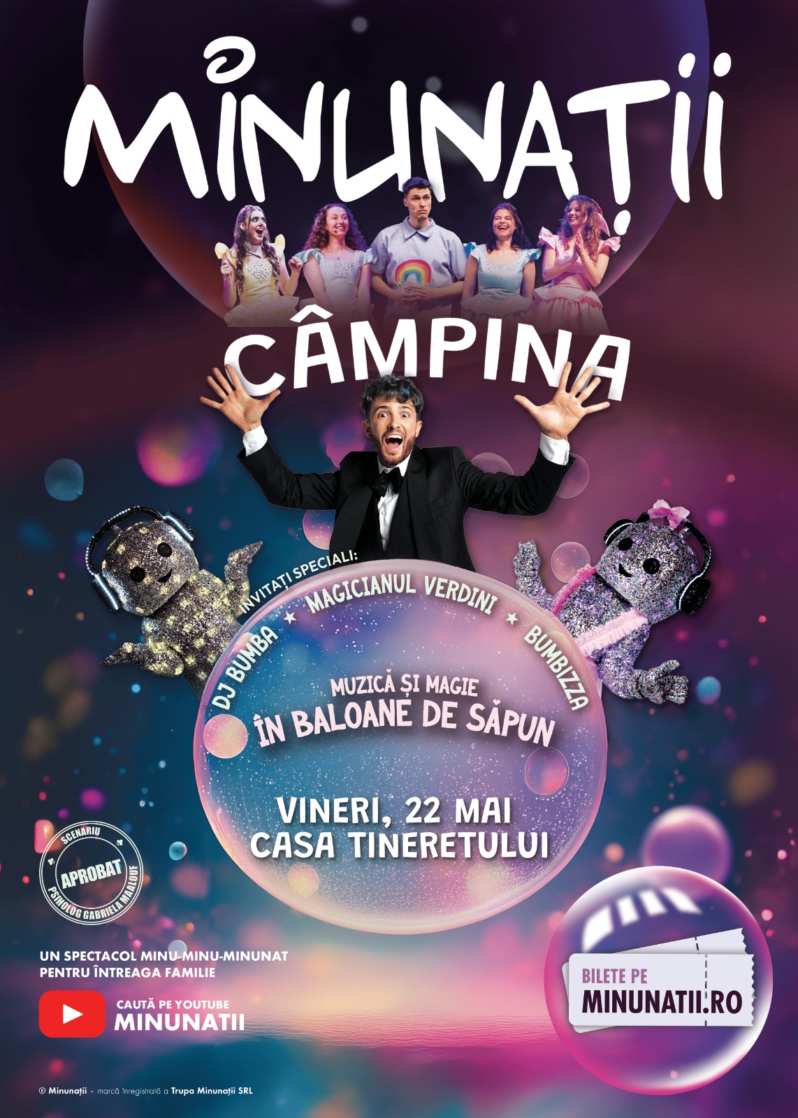 GIVEAWAY fulger pentru întreaga familie. Câștigă o invitație la spectacolul MINUNAȚII de vineri, 22 mai 2026, la Casa Tineretului din Câmpina 1