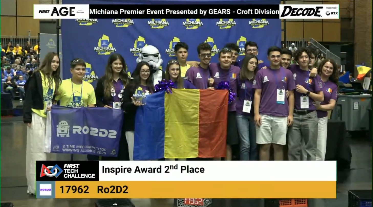Ro2D2 din Ploiești, premiată cu Inspire Award la Michiana Premier Event 2026, în Indiana 1