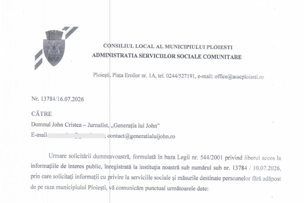 Persoane fără adăpost în Ploiești - adăpostul de noapte al ASSC, deschis între 19:00 și 09:00