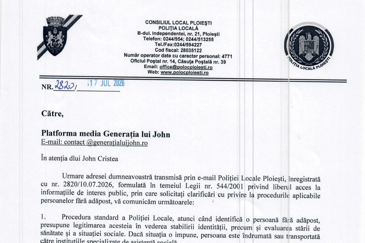 Poliția Locală Ploiești, TCE Ploiești, femeie coborâtă din autobuz, persoane fără adăpost, Legea 544:2001, HCL 433:2015